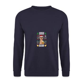 Advent Advent Weihnachtsoutfit Ugly Christmas - Unisex Pullover - Navy - Vorne - Alina (178cm) & Michal (187cm)