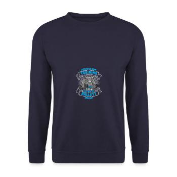 Stör mich Bodybuilding Bodybuilder Gym Kraftsport - Unisex Pullover - Navy - Vorne - Alina (178cm) & Michal (187cm)