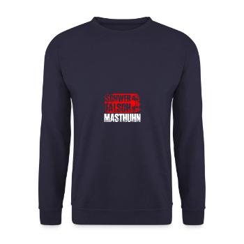 Broiler Chicken Bodybuilding Bodybuilder Gym Weight Training - Unisex Sweatshirt - navy - Front - Alina (178cm) & Michal (187cm)