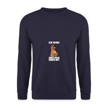I Drink Beer Drinker Beer Lover Beer Drink - Unisex Sweatshirt - navy - Front - Alina (178cm) & Michal (187cm)