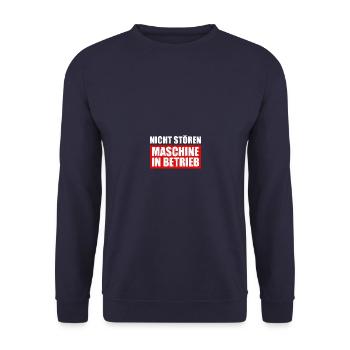 Maschine Bodybuilding Bodybuilder Gym Kraftsport - Unisex Pullover - Navy - Vorne - Alina (178cm) & Michal (187cm)