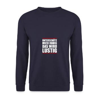 Sous-estimez-moi Calme Humour Sarcasme Fun Drôle - Sweat-shirt Unisexe - marine - Devant - Alina (178cm) & Michal (187cm)