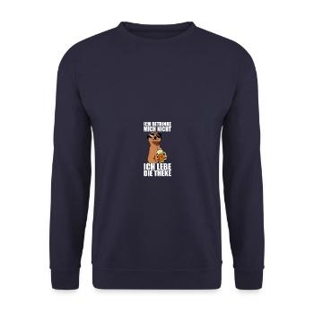 I live the bar Beer drinker Beer lover Beer - Unisex Sweatshirt - navy - Front - Alina (178cm) & Michal (187cm)
