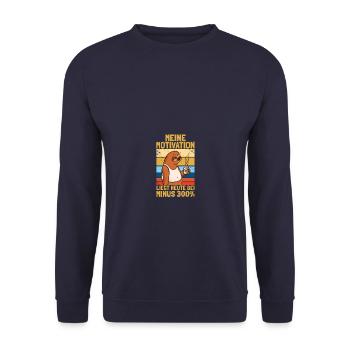 Ma Motivation Paresseux Déclaration Bureau Humour - Sweat-shirt Unisexe - marine - Devant - Alina (178cm) & Michal (187cm)