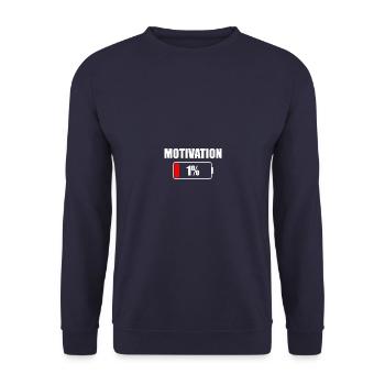 Motivation 1% Paresseux Déclaration Bureau Humour - Sweat-shirt Unisexe - marine - Devant - Alina (178cm) & Michal (187cm)
