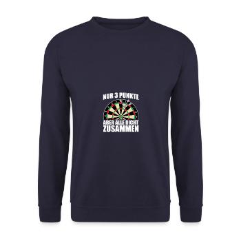 Only 3 points darts player darts darts - Unisex Sweatshirt - navy - Front - Alina (178cm) & Michal (187cm)