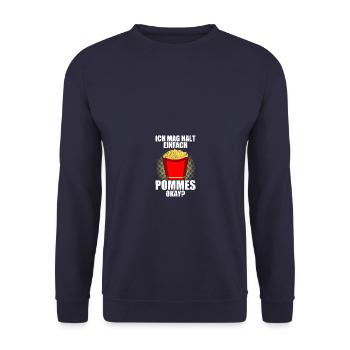I just like fries french fries french fries - Unisex Sweatshirt - navy - Front - Alina (178cm) & Michal (187cm)