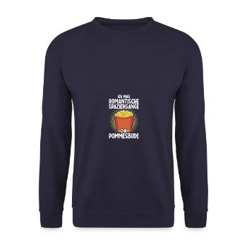 Romantic walks: fries, fries, fries - Unisex Sweatshirt - navy - Front - Alina (178cm) & Michal (187cm)