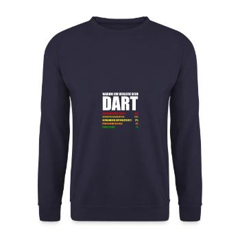 Why I Lose at Dart Player Darts - Unisex Sweatshirt - navy - Front - Alina (178cm) & Michal (187cm)