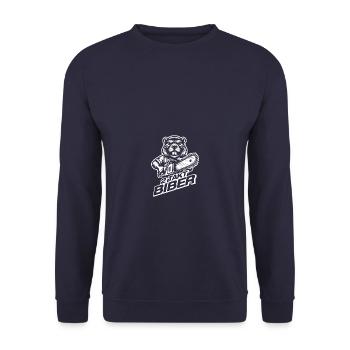 2 Stroke Beaver Wood Making Lumberjack Forester - Unisex Sweatshirt - navy - Front - Alina (178cm) & Michal (187cm)