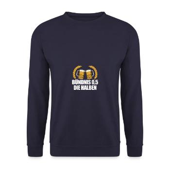 Alliance 0.5 Beer Drinkers Beer Lovers Beer - Unisex Sweatshirt - navy - Front - Alina (178cm) & Michal (187cm)