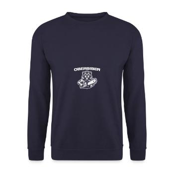 Oberbiber Holz machen Holzfäller Forstwirt - Unisex Pullover - Navy - Vorne - Alina (178cm) & Michal (187cm)