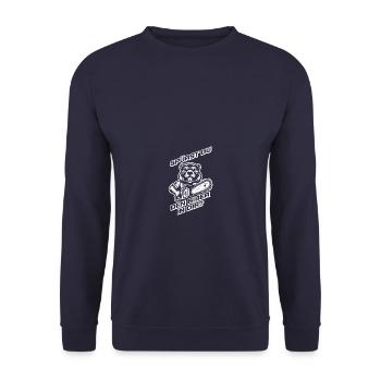 Do you feel the beaver wood lumberjack woodsman - Unisex Sweatshirt - navy - Front - Alina (178cm) & Michal (187cm)