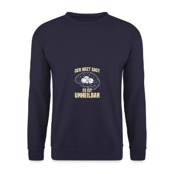 It's incurable: petanque, boules, petanque player - Unisex Sweatshirt - navy - Front - Alina (178cm) & Michal (187cm)
