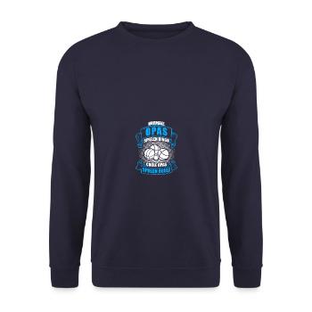 Coole Opas spielen Boule Petanque Boulespieler - Unisex Pullover - Navy - Vorne - Alina (178cm) & Michal (187cm)