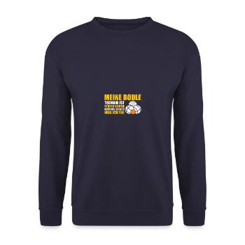 Streng geheim Petanque Boule Technik Boulespieler - Unisex Pullover - Navy - Vorne - Alina (178cm) & Michal (187cm)