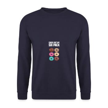 Six Pack Bodybuilding Bodybuilder Gym Kraftsport - Unisex Pullover - Navy - Vorne - Alina (178cm) & Michal (187cm)