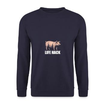 Life Hack Butcher Fun Sarcasme - Sweat-shirt Unisexe - marine - Devant - Alina (178cm) & Michal (187cm)