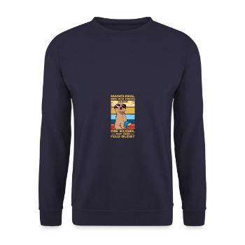 La boule : pétanque, boules, joueurs de pétanque - Sweat-shirt Unisexe - marine - Devant - Alina (178cm) & Michal (187cm)