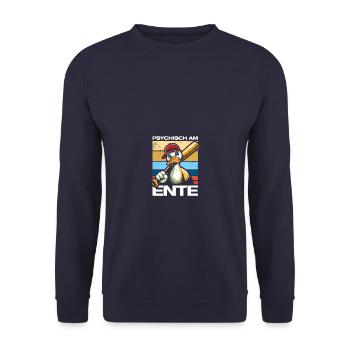 Psychic on the duck humor sarcasm fun funny - Unisex Sweatshirt - navy - Front - Alina (178cm) & Michal (187cm)