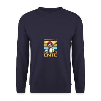 Psychic on the duck humor sarcasm fun funny - Unisex Sweatshirt - navy - Front - Alina (178cm) & Michal (187cm)