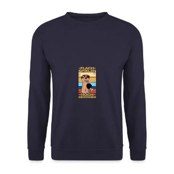 Flat Play Table Tennis Table Tennis Players - Unisex Sweatshirt - navy - Front - Alina (178cm) & Michal (187cm)