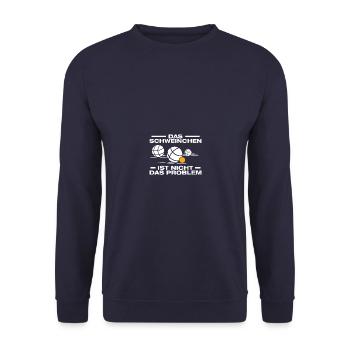 The Piggy Petanque Boule Boule Player - Unisex Sweatshirt - navy - Front - Alina (178cm) & Michal (187cm)