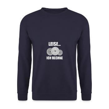 Ich rechne Bodybuilding Bodybuilder Gym Kraftsport - Unisex Pullover - Navy - Vorne - Alina (178cm) & Michal (187cm)