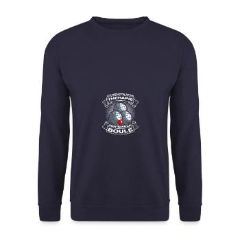 Petanque Boule Therapy Boule Player - Unisex Sweatshirt - navy - Front - Alina (178cm) & Michal (187cm)