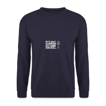 Please don't push, I have diarrhea funny - Unisex Sweatshirt - navy - Front - Alina (178cm) & Michal (187cm)