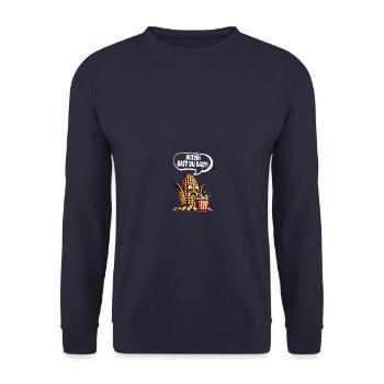 Âge! C’est toi?! Maïs soufflé en épi de maïs - Sweat-shirt Unisexe - marine - Devant - Alina (178cm) & Michal (187cm)