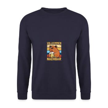 Bienvenue Voisin Voisin préféré Fête d’emménagement - Sweat-shirt Unisexe - marine - Devant - Alina (178cm) & Michal (187cm)