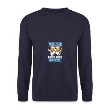 Pegelclub Kegeln Kegel Kegler Sportkegler - Sweat-shirt Unisexe - marine - Devant - Alina (178cm) & Michal (187cm)