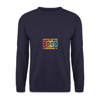 19th Birthday Born 2005 Birthday Gift - Unisex Sweatshirt - navy - Front - Alina (178cm) & Michal (187cm)
