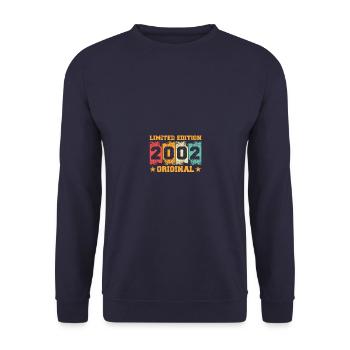 22nd Birthday Born 2002 Birthday Gift - Unisex Sweatshirt - navy - Front - Alina (178cm) & Michal (187cm)