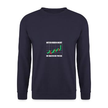 Stocks don't talk stock market stock market traders - Unisex Sweatshirt - navy - Front - Alina (178cm) & Michal (187cm)