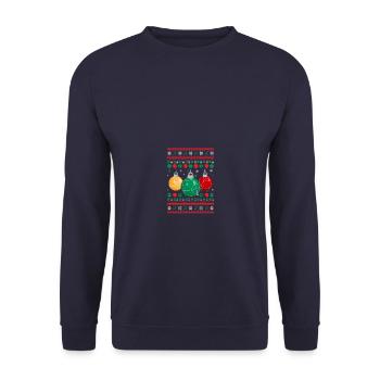 Ugly Boule Christmas Petanque Boule Boule Player - Unisex Sweatshirt - navy - Front - Alina (178cm) & Michal (187cm)