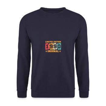 334th Birthday Born 1990 Birthday Gift - Unisex Sweatshirt - navy - Front - Alina (178cm) & Michal (187cm)