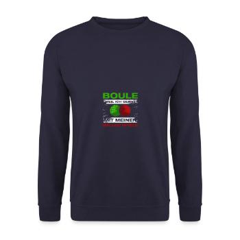 With my balls Petanque Boule Boule player - Unisex Sweatshirt - navy - Front - Alina (178cm) & Michal (187cm)