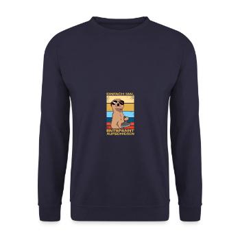 Aufschießen Eisstockschießen Stockschießen - Unisex Pullover - Navy - Vorne - Alina (178cm) & Michal (187cm)