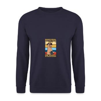 Wenn die Kugel Bowling Bowlingspieler Bowler - Unisex Pullover - Navy - Vorne - Alina (178cm) & Michal (187cm)