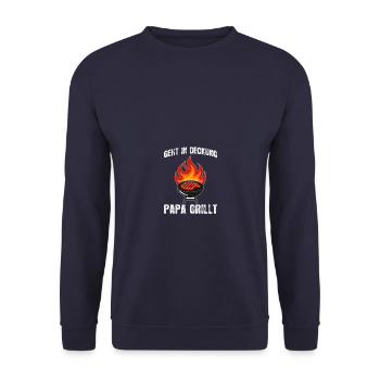 Dad Grills Barbecue Season Barbecue BBQ Grill Grilling - Unisex Sweatshirt - navy - Front - Alina (178cm) & Michal (187cm)