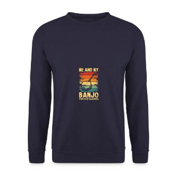 Me and my banjo two old classics bluegrass - Unisex Sweatshirt - navy - Front - Alina (178cm) & Michal (187cm)