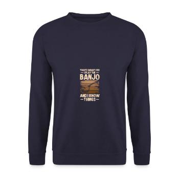 C’est ce que je fais Joueur de Banjo Country Bluegrass - Sweat-shirt Unisexe - marine - Devant - Alina (178cm) & Michal (187cm)