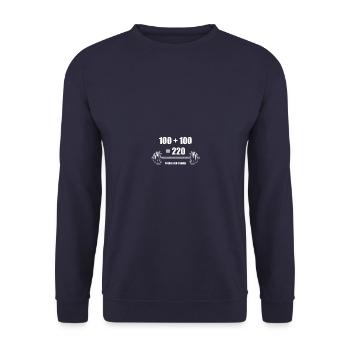 Wegen der Stange Bodybuilding Bodybuilder Gym - Unisex Pullover - Navy - Vorne - Alina (178cm) & Michal (187cm)