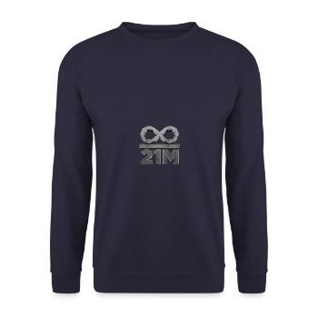 21M Bitcoin Crypto Blockchain BTC Miner Trader - Unisex Pullover - Navy - Vorne - Alina (178cm) & Michal (187cm)