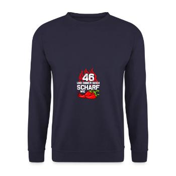 46ème anniversaire Né 1979 Cadeau d’anniversaire - Sweat-shirt Unisexe - marine - Devant - Alina (178cm) & Michal (187cm)