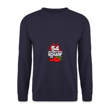 54th Birthday Born 1971 Birthday Gift - Unisex Sweatshirt - navy - Front - Alina (178cm) & Michal (187cm)