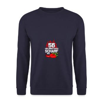 56e anniversaire Né en 1969 Cadeau d’anniversaire - Sweat-shirt Unisexe - marine - Devant - Alina (178cm) & Michal (187cm)