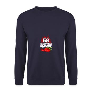 59th Birthday Born 1966 Birthday Gift - Unisex Sweatshirt - navy - Front - Alina (178cm) & Michal (187cm)